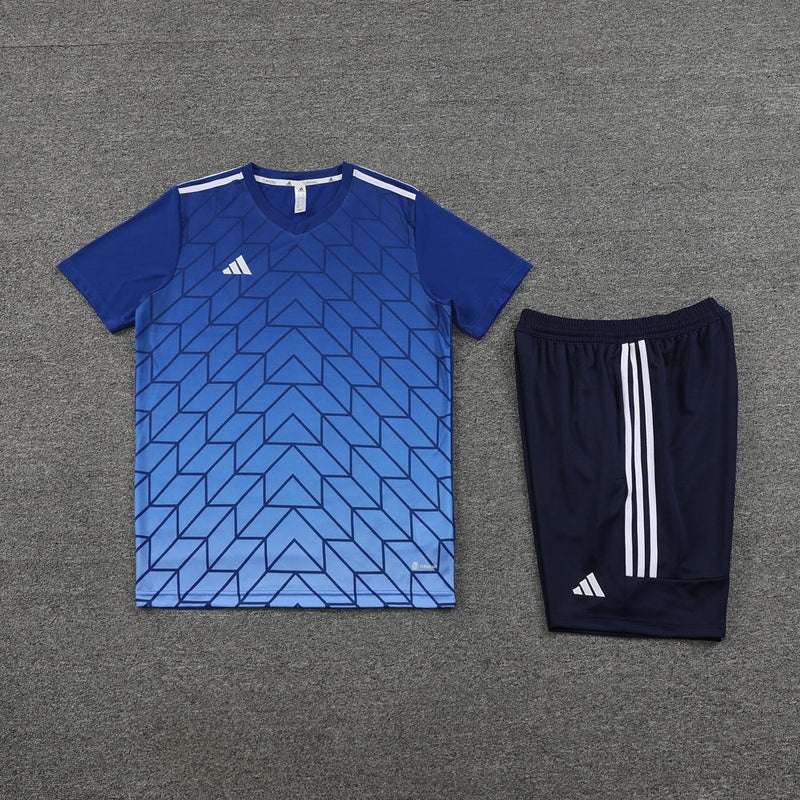 Conjunto Adidas - Camisa + Short, Azul com Azul Escuro
