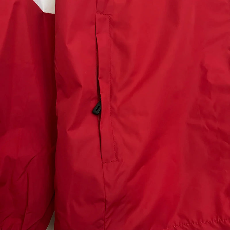 Jaqueta Corta Vento Nike - Forrada e com Capuz, Vermelho com Branco
