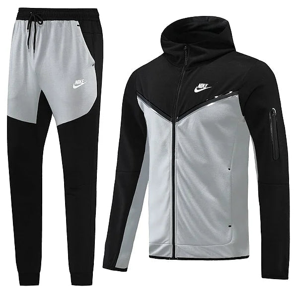 Conjunto Nike Tech Fleece, Preto com Cinza