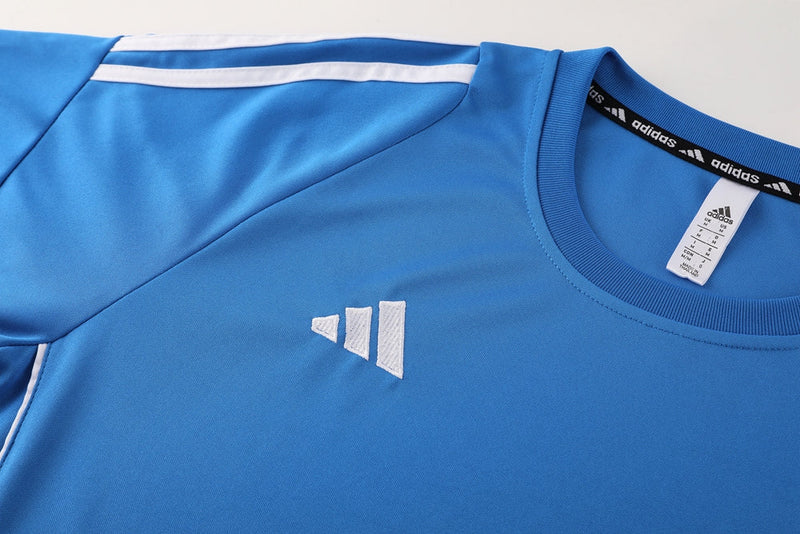 Conjunto Adidas - Camisa + Short, Azul com Branco