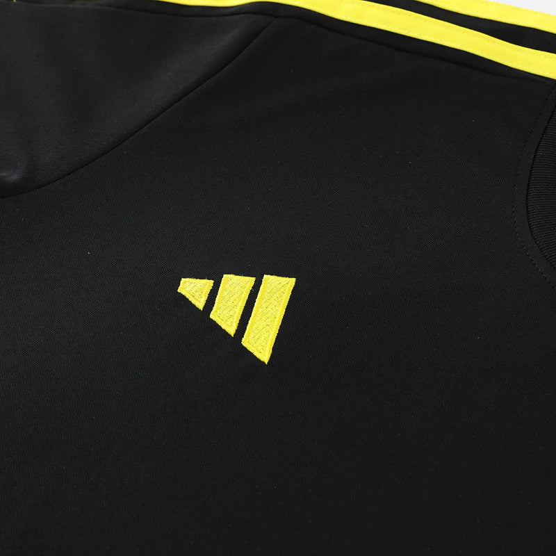 Conjunto Adidas - Camisa + Short, Preto com Amarelo