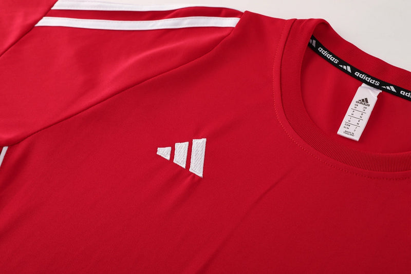 Conjunto Adidas - Camisa + Short, Vermelho com Preto