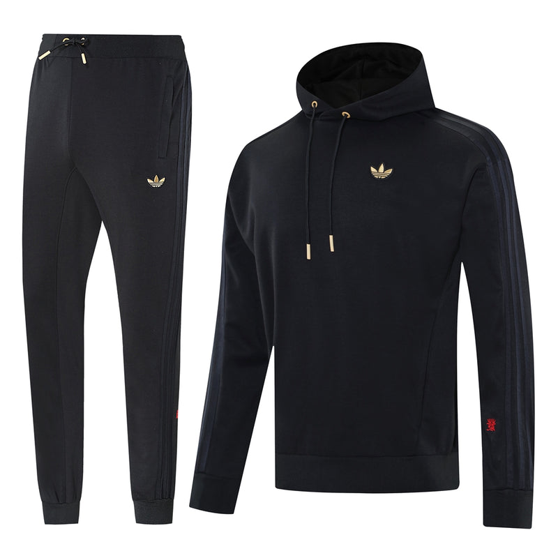 Conjunto Adidas - Jaqueta com Capuz + Calça, Preto