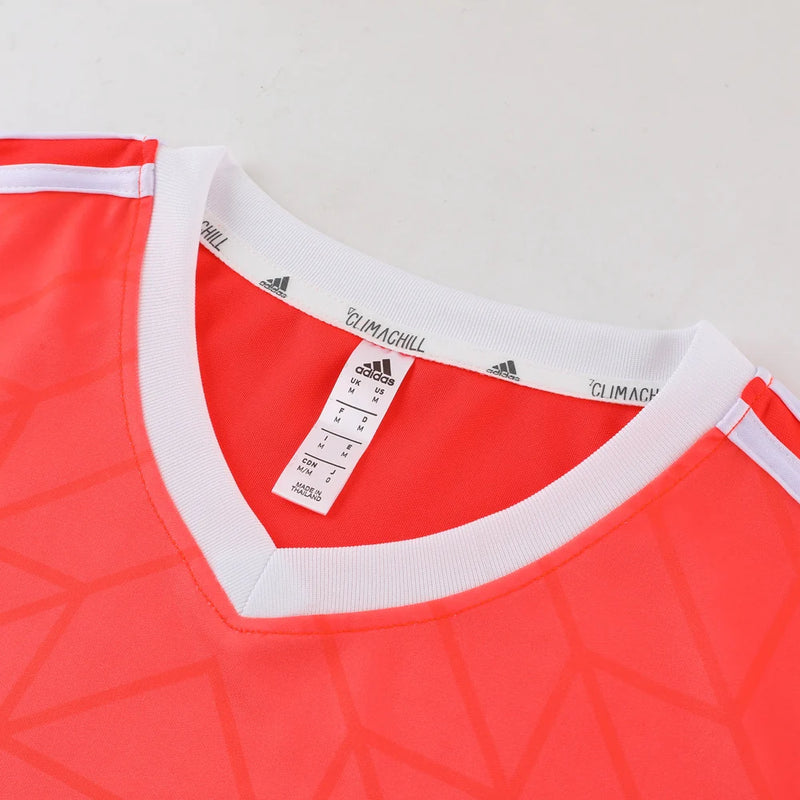 Conjunto Adidas - Camisa + Short, Laranja com Preto