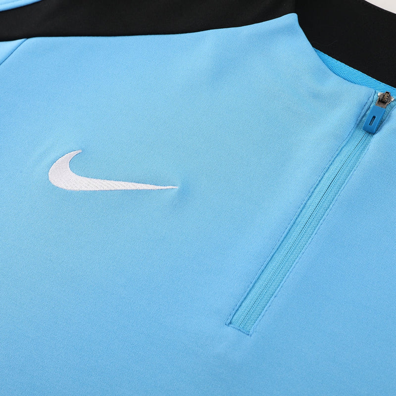 Conjunto Nike Dri-Fit de Frio - Jaqueta + Calça, Azul com Preto