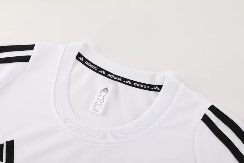 Conjunto Adidas - Camisa + Short, Branco com Preto