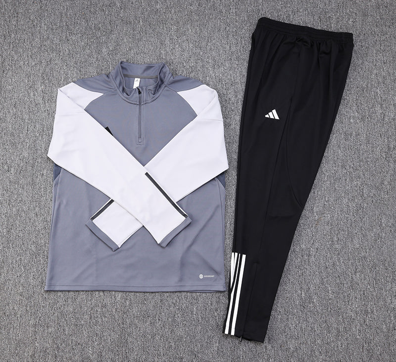 Conjunto Adidas de Frio - Jaqueta + Calça, Cinza