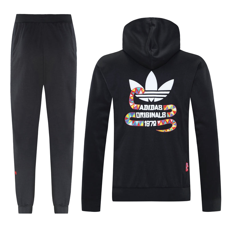 Conjunto Adidas - Jaqueta com Capuz + Calça, Preto