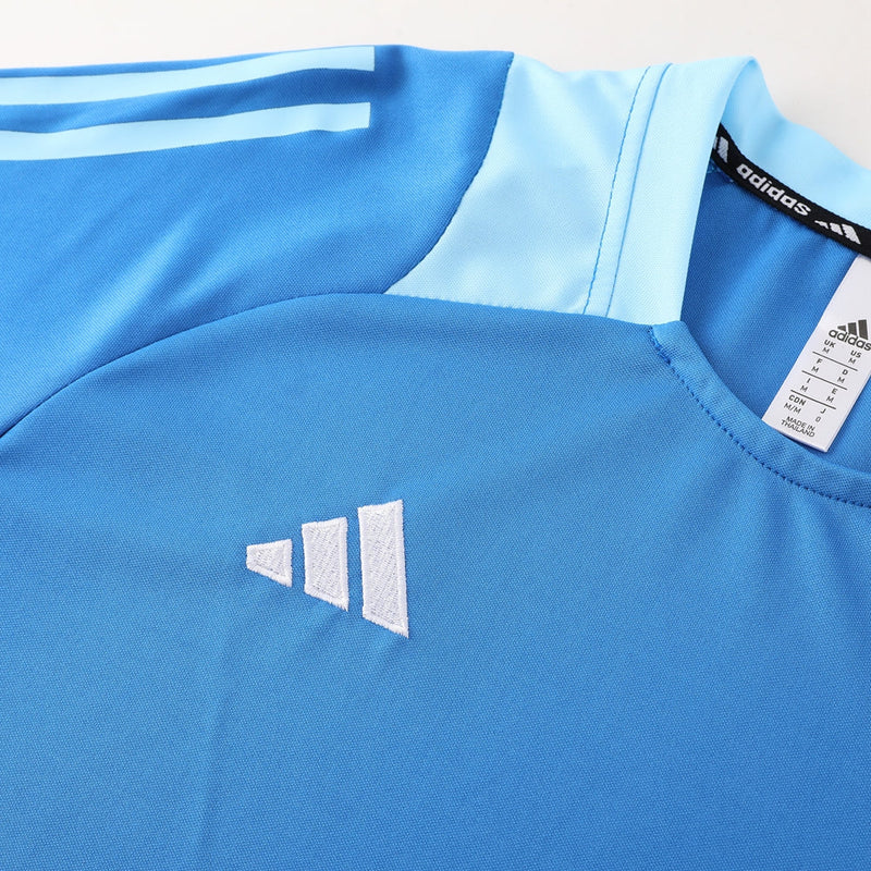 Conjunto Adidas - Camisa + Short, Azul com Azul Escuro