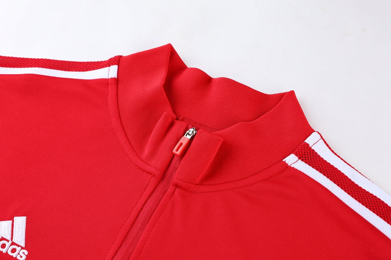 Conjunto Adidas - Jaqueta + Calça, Vermelho com Preto